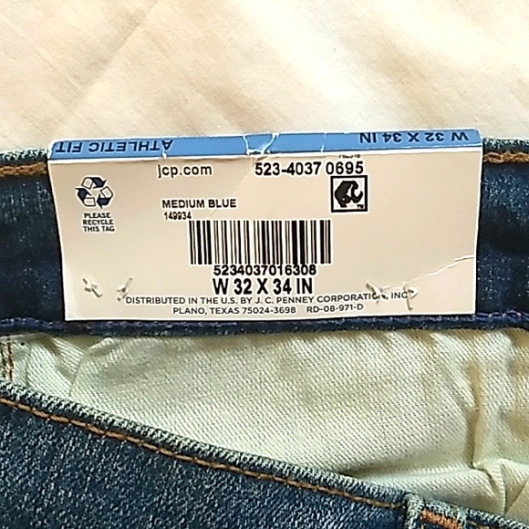 Men's Arizona Jean Co. medium blue athletic fit flex 32x34 jeans - Picture 8 of 10